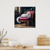 Weiße Perserkatze Poster (Küche)