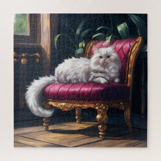 Weiße Perserkatze Puzzle (Vertikal)