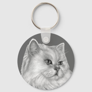 Weiße Perserkatze Schlüsselanhänger