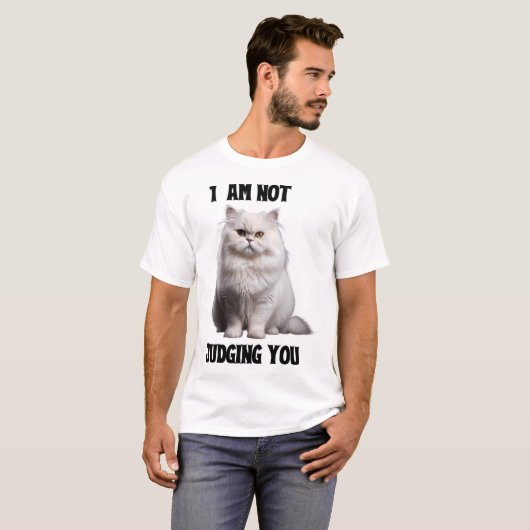 Weiße Perserkatze T-Shirt (Vorne ganz)