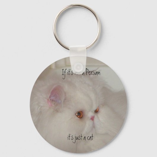 Weiße Persikatze Schlüsselanhänger (Vorderseite)