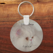 Weiße Persikatze Schlüsselanhänger (Vorderseite)
