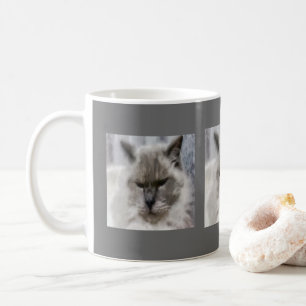 Weiße persische Katze in Wasserfarbe Kaffeetasse