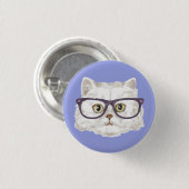 Weiße persische Katze mit Brille Button (Vorne & Hinten)