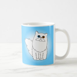 Weiße persische Katze mit sonderbaren Augen Kaffeetasse