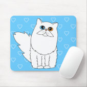 Weiße persische Katze mit sonderbaren Augen Mousepad (Mit Mouse)