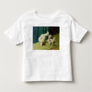 Weiße persische Katze mit zwei Kätzchen Kleinkind T-shirt