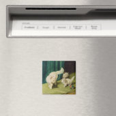 Weiße persische Katze mit zwei Kätzchen Magnet (In Situ (Geschirrspüler))