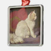 Weiße persische Katze Silbernes Ornament (Links)