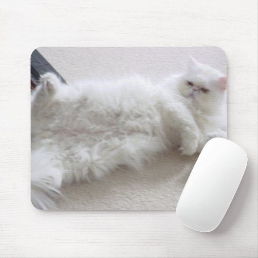 Weiße persische Katzen-Mausunterlage Mousepad (Mit Mouse)
