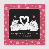 Weiße persische Katzen mit Herz Magnetkarte (Vorderseite)