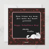 Weiße persische Katzen mit Herzvalentiner Feiertagskarte (Rückseite)