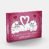 Weiße persische Katzen mit Herzvalentiner Fotoblock (Links)