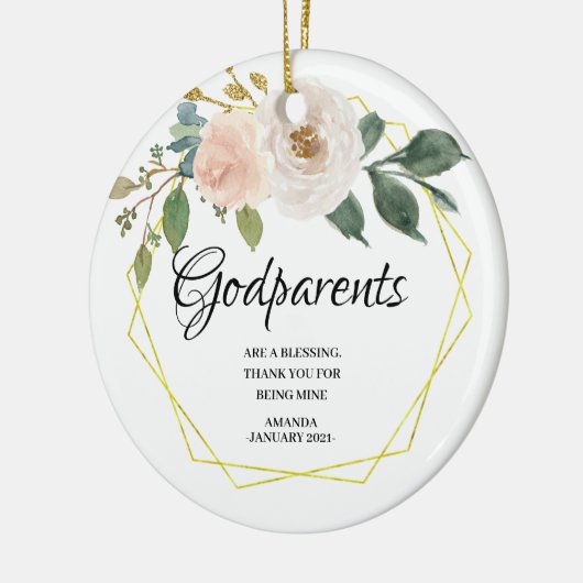 Weiße Personalisierte Godeltern Weihnachtsschmuck (Links)