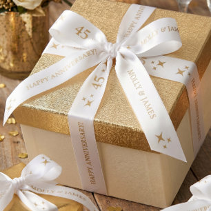Weiße personalisierte Hochzeitsgeschenk-Satinband Satinband