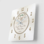 Weiße Personalisierte Hochzeitsgeschenke Quadratische Wanduhr (Winkel)