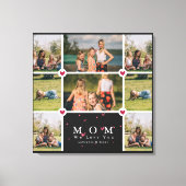 Weiße Personalisierte Liebe Mama 8 Foto Collage Leinwanddruck (Vorderseite)