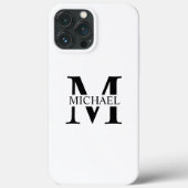 Weiße Personalisierte Monogramm und Name Case-Mate iPhone Hülle (Rückseite)