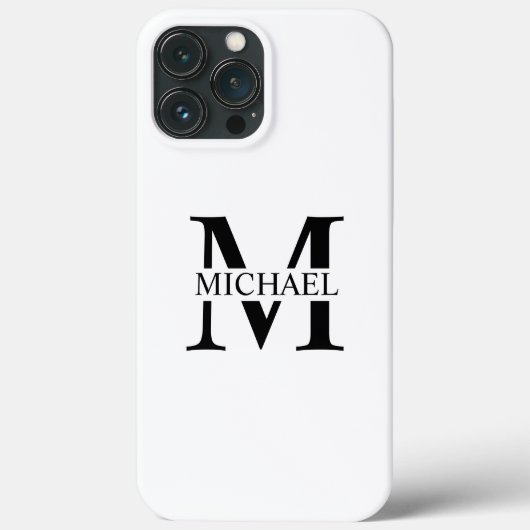Weiße Personalisierte Monogramm und Name Case-Mate iPhone Hülle (Rückseite)