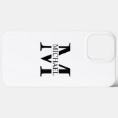 Weiße Personalisierte Monogramm und Name Case-Mate iPhone Hülle (Rückseite (Horizontal))