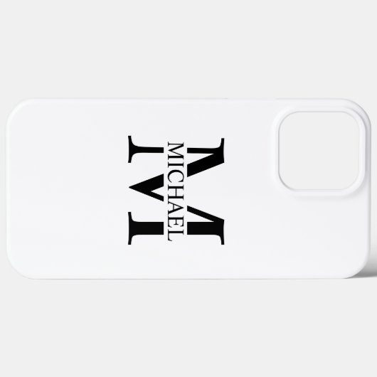 Weiße Personalisierte Monogramm und Name Case-Mate iPhone Hülle (Rückseite (Horizontal))