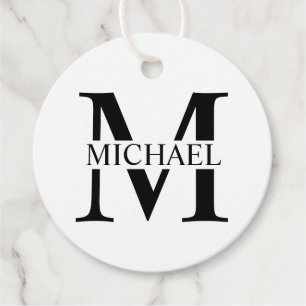 Weiße Personalisierte Monogramm und Name Geschenkanhänger