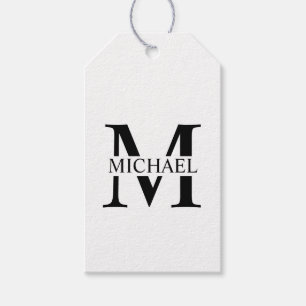 Weiße Personalisierte Monogramm und Name Geschenkanhänger