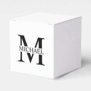 Weiße Personalisierte Monogramm und Name Geschenkschachtel