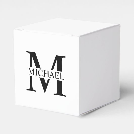 Weiße Personalisierte Monogramm und Name Geschenkschachtel (Vorderseite)