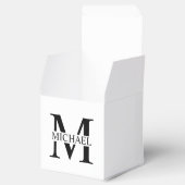 Weiße Personalisierte Monogramm und Name Geschenkschachtel (Geöffnet)