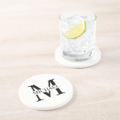 Weiße Personalisierte Monogramm und Name Getränkeuntersetzer (Seite)