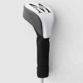 Weiße Personalisierte Monogramm und Name Golf Headcover (angewinkelt)