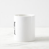 Weiße Personalisierte Monogramm und Name Kaffeetasse (Mittel)