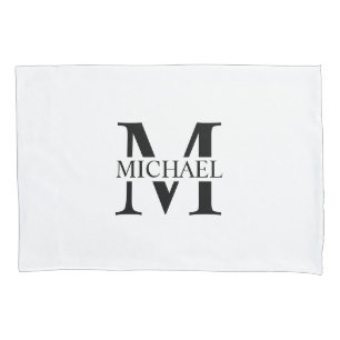 Weiße Personalisierte Monogramm und Name Kissenbezug