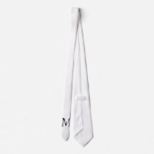 Weiße Personalisierte Monogramm und Name Krawatte (Rückseite)