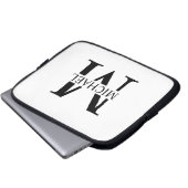 Weiße Personalisierte Monogramm und Name Laptopschutzhülle (Vorne Knopf)