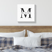 Weiße Personalisierte Monogramm und Name Leinwanddruck (Insitu (Schlafzimmer))