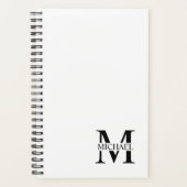 Weiße Personalisierte Monogramm und Name Planer (Vorderseite)