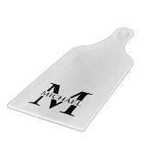 Weiße Personalisierte Monogramm und Name Schneidebrett (Ecke)