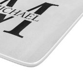 Weiße Personalisierte Monogramm und Name Schneidebrett (Ecke)