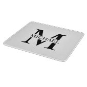 Weiße Personalisierte Monogramm und Name Schneidebrett (Ecke)