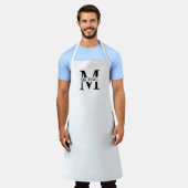 Weiße Personalisierte Monogramm und Name Schürze (Getragen)