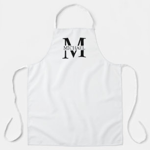 Weiße Personalisierte Monogramm und Name Schürze