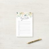 Weiße personalisierte Sachen der Rosen-|, zum der Post-it Klebezettel (Auf Schreibtisch)