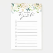 Weiße personalisierte Sachen der Rosen-|, zum der Post-it Klebezettel (Vorderseite)