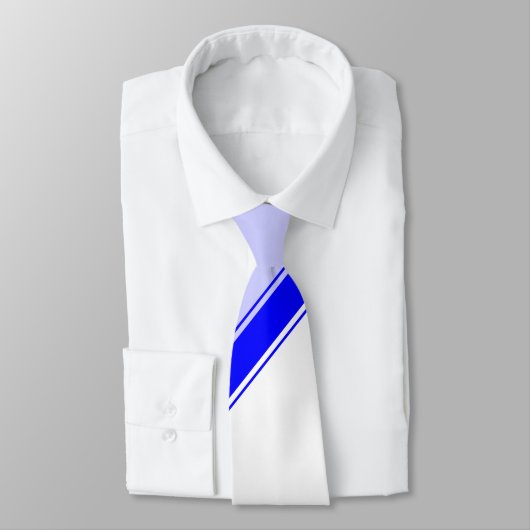 Weiße Perwinkle und Blauer, diagonal gestreift Krawatte (Gebunden)