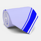Weiße Perwinkle und Blauer, diagonal gestreift Krawatte (Gerollt)