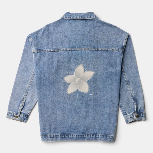 Weiße Petalen Jeansjacke (Rückseite)