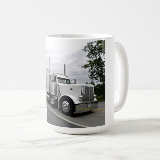 Weiße Peterbilt 379 Tasse (VorderseiteRechts)