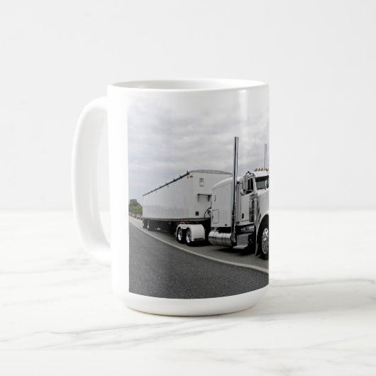 Weiße Peterbilt 379 Tasse (Vorderseite Links)